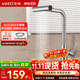 华帝（VATTI）厨房水龙头丝雨瀑布抽拉旋转冷热双控304不锈钢 062PC-002S