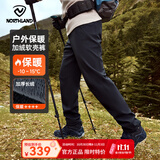 诺诗兰（NORTHLAND）【白桦林】男士加厚防风防泼保暖长毛绒软壳长裤徒步登山裤子