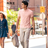 布先生佟大为明星同款美式休闲polo衫男士短袖春夏季纯棉商务 嫩粉 L (175)