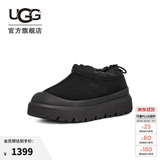 UGG双11秋季男女同款时尚舒适圆头厚底塔斯曼彩壳休闲单鞋 1144096 BBLC | 黑色/黑色 45 尺码偏小，建议拍大一码