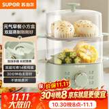 苏泊尔（SUPOR）煮蛋器 蒸蛋器 小蒸锅 煮鸡蛋神器 旋钮可定时自动断电双层 家用迷你鸡蛋羹多功能锅 Z15FK953