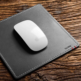 TALLYWOOD鼠标垫小号真皮游戏垫头层牛皮手工办公室皮垫高端极简风格设计出差随身鼠标垫皮支持商务礼品定制 【黑色】【真皮手作】 M=22.5cm X 22.5cm