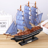 拜杰 帆船摆件【33cm】六一儿童节礼物创意手工艺品装饰品小摆件帆船