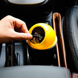 车载垃圾桶 车用收纳盒车用收纳袋多功能大号杯状汽车垃圾桶车内收纳桶垃圾盒垃圾箱垃圾筒垃圾篓汽车用品 (黄色)圆形带盖垃圾桶