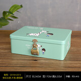 畅信达手机锁定自律盒子儿童带锁的化妆收纳盒铁学生储物密码盒子小箱子 清新小鹿大号图案随机-密码锁