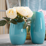 豫之韵 现代简约摆件陶瓷花瓶餐桌装饰品客厅插花干花水培餐桌花器花艺   不含绿植 蓝色中号鹅蛋陶瓷花瓶