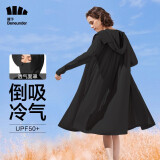 蕉下（beneunder）防晒衣女防紫外线夏季薄款防晒服女士披肩服短外套 云碳黑/升级长款
