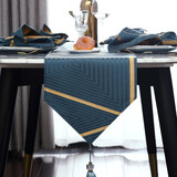 双立之家桌旗美式轻奢茶几旗布欧式高档电视柜盖布现代简约北欧定制餐桌布 科斯达桌旗-青黛蓝（防水款） 30*210cm(适合桌长1.6米)