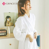 洁丽雅浴袍男女式加厚柔软舒适睡袍夏季华夫格睡衣浴衣儿童酒店浴袍