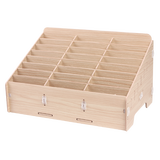 绚动（XUANDONG） 手机收纳管理会议多规格手机膜银行卡护照卡片保管牢固耐用盒 24格木纹色BG6039