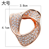 海雯妮 衣角T恤下摆打结扣 别针胸花胸针 丝巾扣两用披肩扣饰品男士女 韩版时尚配饰 金色【大号】