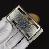 梵羅紀亞纯钛皮带扣头男士扣头任意卡礼盒无牙无孔裤腰带头超轻防金属过敏 【3.5cm】【纯钛】【冰花】