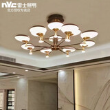 雷士照明（NVC） led客厅灯半吸吊灯餐厅灯北欧美式简约现代黑色欧式远方1100系列 远方II代/12头-144W（三色调光）