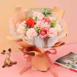 初朵 14朵玫瑰花束香皂康乃馨鲜同城配送花母亲节520情人节礼物送女友