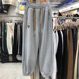 特大码女装 宽松大码300斤胖mm大码300斤休闲裤子女春秋夏冬季加绒束脚卫裤抽绳哈伦裤 灰色(常规款) 3XL 建议160-190