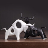 贝汉美（BHM） 创意办公室客厅摆件工艺品 生肖牛酒柜陶瓷装饰品 家居电视柜 牛气冲天套装