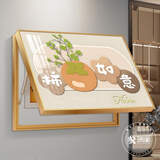 瑞尚（RUISHANG） 遮挡电表箱装饰画配电箱可推拉壁画客厅挂画有框电源箱开关盒 柿柿如意 60*50可覆盖（横50竖40）晶瓷面