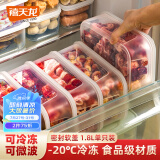 禧天龙冰箱保鲜盒食品级冰箱收纳盒塑料密封盒蔬菜水果冷冻盒 1.8L