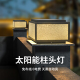 灯觉 太阳能柱头灯庭院灯门柱灯户外围墙灯新中式别墅柱子灯室外门灯 水雾款20cm【接电款】配16W光源