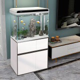 森森（SUNSUN）鱼缸超白玻璃金鱼缸客厅桌面家用水族箱带鱼缸灯增氧水泵 HE600鱼缸+豪华底柜