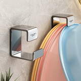 优勤（YOUQIN）不锈钢脸盆挂钩卫生间壁挂置物架浴室免打孔挂盆收纳神器放盆架子 【镜面304不锈钢】脸盆挂钩*1