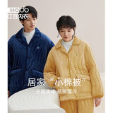 红豆情侣夹棉睡衣女珊瑚绒冬三层加厚保暖抗静电男士休闲可外穿家居服套装 女士月牙黄 160