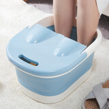北杉（BEiSHAN） 泡脚桶折叠足浴盆足浴桶家用带滚轮高脚洗脚盆泡脚盆手提洗脚桶 可折叠带盖洗脚盆（清新蓝）