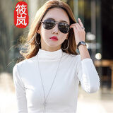 筱岚半高领打底衫女秋冬2023秋薄款女式修身洋气内搭小衫纯色上衣 白色 M【薄款】