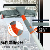 伊司达（EAST） 擦玻璃神器可伸缩杆双面擦窗器清洁玻璃刮水器刮擦窗户工具 弹性擦窗器+1块替换布+1根刮条