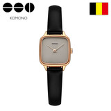 科摩诺(克莫诺)手表女士学生石英表腕表时尚简约3.8节日送女友方形表盘 KOM-W4251(茶褐)