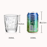 BORMIOLI ROCCO进口玻璃杯套装家用大容量水杯套装无铅玻璃水杯牛奶果汁杯 透明白390ml