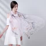 达芬奇密码 丝巾女士真丝围巾春秋披肩桑蚕丝纱巾丝绸沙滩送妈妈女神节礼物 峭崖探香