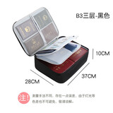 诺芊尚家用证件包文件收纳包便携多层大容量家庭户口簿护照包旅行证件包 三层黑色证件包