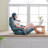 Lazy Diary 懒人沙发多档调节单人沙发椅折叠床上沙发靠背椅飘窗椅阳台沙发 轻奢绿(扶手科技布乳胶款)