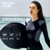 WATERTIME潜水浮潜服 显瘦保守冬泳保暖防寒泳衣分体长袖上衣冲浪服防晒衣 黑灰色半拉链上衣+长裤 XL