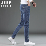 JEEP SPIRIT吉普牛仔裤男修身春夏季韩版小脚裤子男士休闲长裤 蓝色 36