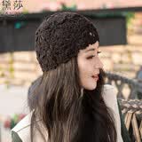 黛莎 新款帽子女遮白发套头帽夏天空调帽薄款透气镂空睡帽针织毛线帽 黑色