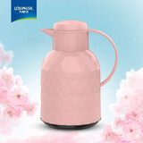 乐唯诗（NERVISHI） 保温壶25新款家用保温水壶大容量暖水瓶玻璃内胆热水壶开水暖瓶 钻石纹【按压款】樱花粉1000ml