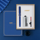 LAMY德国进口 凌美(LAMY)狩猎者钢笔墨水笔礼品笔套装礼盒 含吸墨器+墨胆 小礼盒 高颜值送学生老师 宝石蓝EF尖(拾光礼盒)