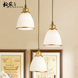 格蕴美式餐厅吊灯三头北欧现代简约创意复古田园个性吧台餐桌饭厅灯具 3头圆盘 土豪金*全光谱护眼