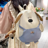 星昔可爱迷你双肩包女2025新款时尚卡通书包初中生春游包包大学生背包 背带裤狗狗背包大号【不含挂件】