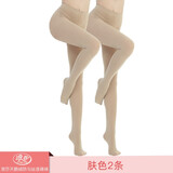浪莎（LangSha）丝袜女春秋款天鹅绒连裤袜薄款防勾打底袜 肤色 2条 【2条装】120D不透肉（15~25℃）
