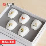 上下一白功夫茶杯子陶瓷单个单只品茗杯手绘德化羊脂玉白瓷主人杯单杯套装