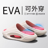 利达妮（TZLDN）椰子运动拖鞋男外穿厚底防滑防臭户外沙滩情侣踩屎感男士拖鞋夏季 白粉 【软弹中垫可拆卸】 40-41 【标准码】