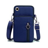 畅印 手机包女斜挎小包包.七夕装手机袋便携迷你挂脖放零钱包竖版 爱心深蓝大号带耳机孔