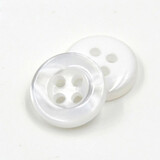 WEDOO 树脂彩色珠光纽扣宽边衬衫钮扣男女衬衣针织纽扣DIY手工材料扣子 白色 11mm(10颗)