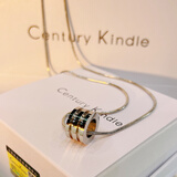 CENTURY& KINDLE小蛮腰转运珠情侣项链一对ins潮嘻哈时尚潮款送男女朋友生日礼物 银色转运珠【55+5cm】