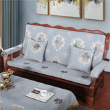 可悠实木沙发垫带靠背防滑连体四季通用高密度海绵欧式红木沙发坐垫 欧式浅灰 长度55cm（一片，坐垫+靠背）