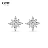 APM MONACO迷你六芒星耳钉女925纯银轻奢耳饰耳环女款银色AE14403OX
