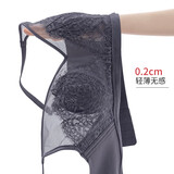 安致儿 文胸薄款内衣女性感大码显小收副乳胸罩透明蕾丝聚拢无钢圈超薄 深灰 80B （36=80BCD通杯）